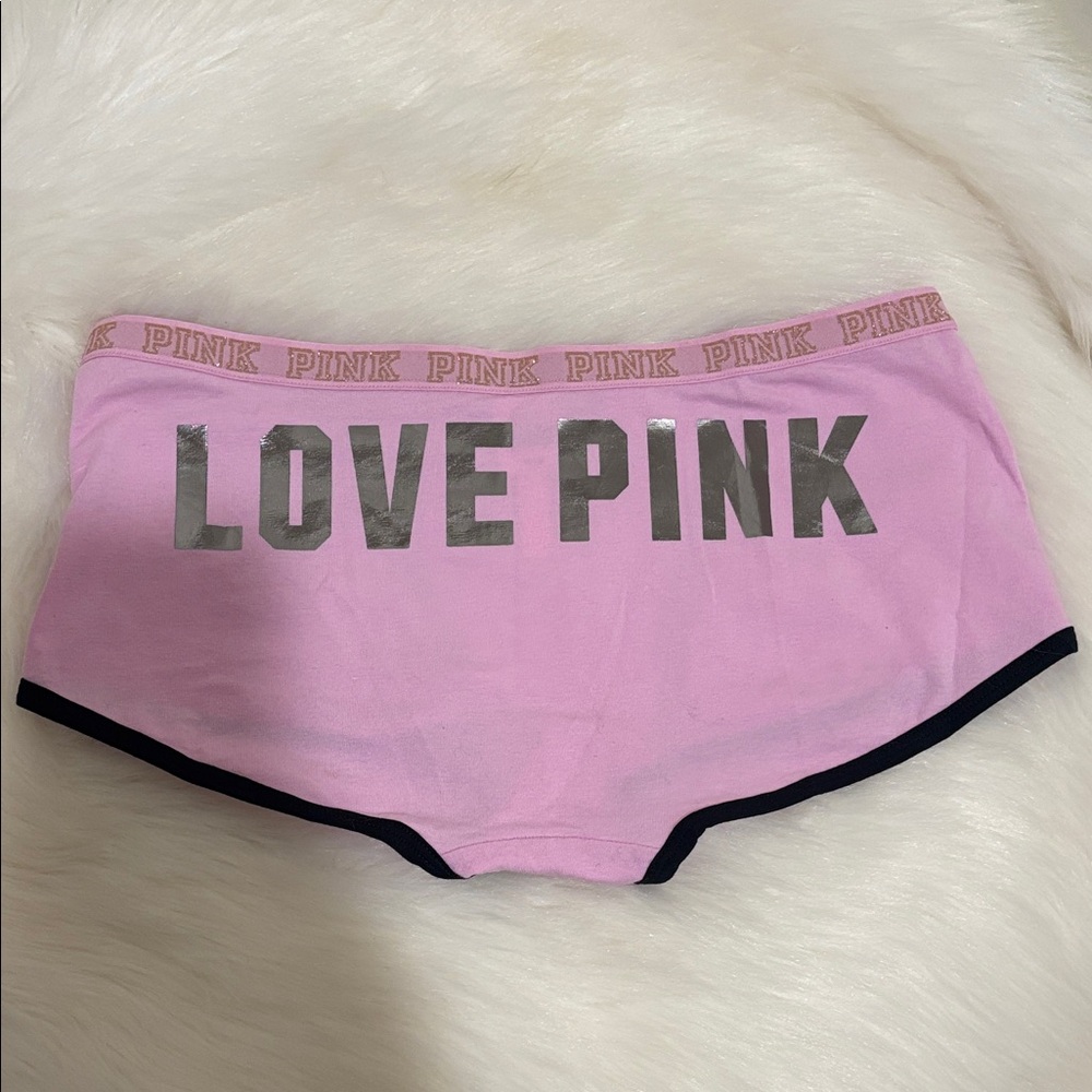 🩷PRICE IS FIRM🩷Victoria's Secret PINK Lavender Boyshorts with Silver Accents